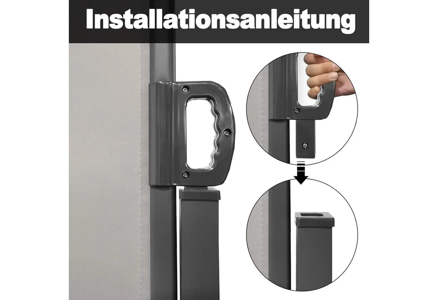 FIVMEN Seitenmarkise Anthrazit/Grau Ausziehbar Sonnenschutz - Bild 5