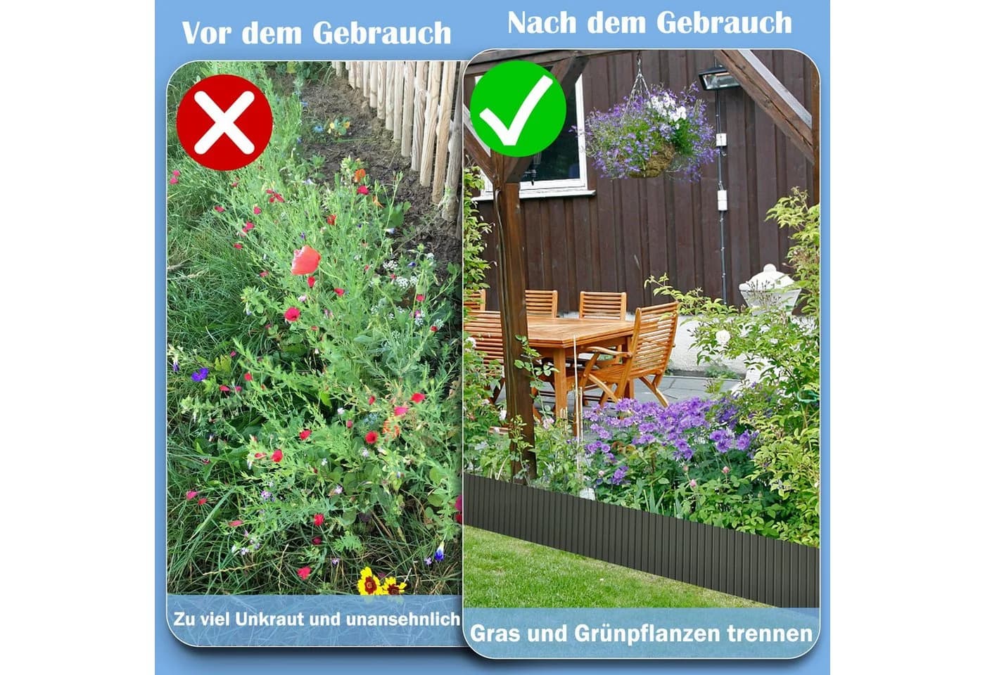 FIVMEN Rasenkante Beetbegrenzung Metall Verzinkt - Bild 4