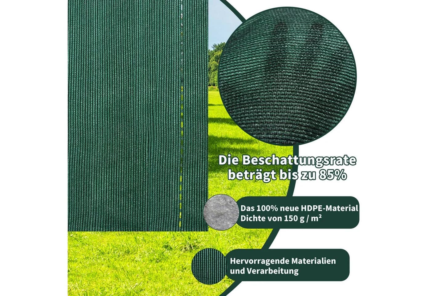Tennisblende, Sichtschutz, Zaunblende, Schattiernetz aus HDPE-Gewebe - Bild 3