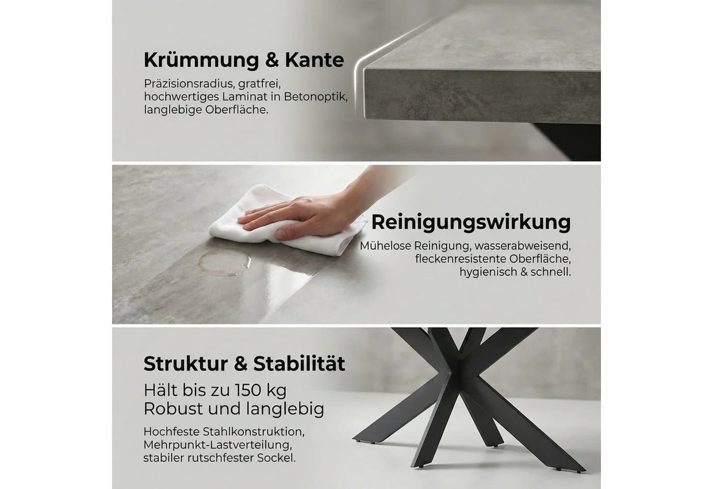 Jiexi Essgruppe Ausziehbar Hellgrau Cord Stühle - Bild 5