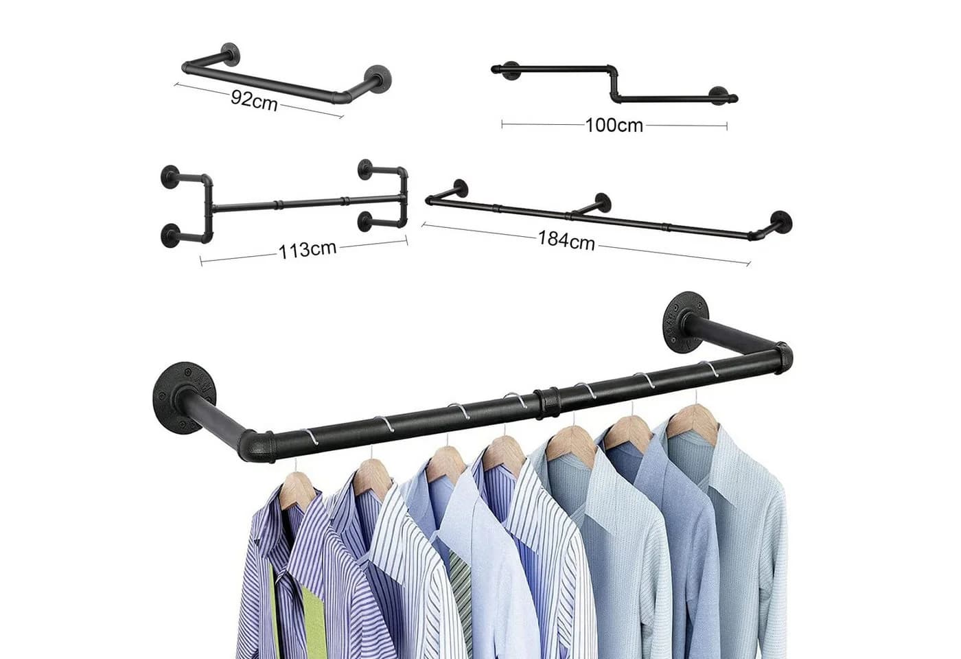 ToteBox Kleiderstange Vier Industrierohr Abnehmbar Platzsparend - Bild 2