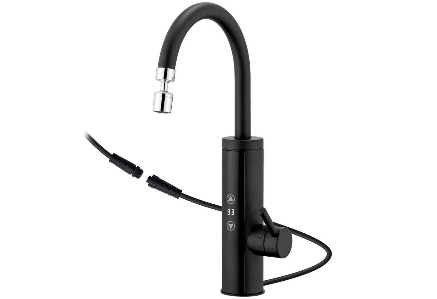 HOMELODY Küchenarmatur mit Durchlauferhitzer Schwarz 360° drehbar - Bild 2