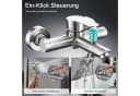 DESFAU Wannenarmatur Set gebürstet mit 4-strahliger Handbrause Bild 3