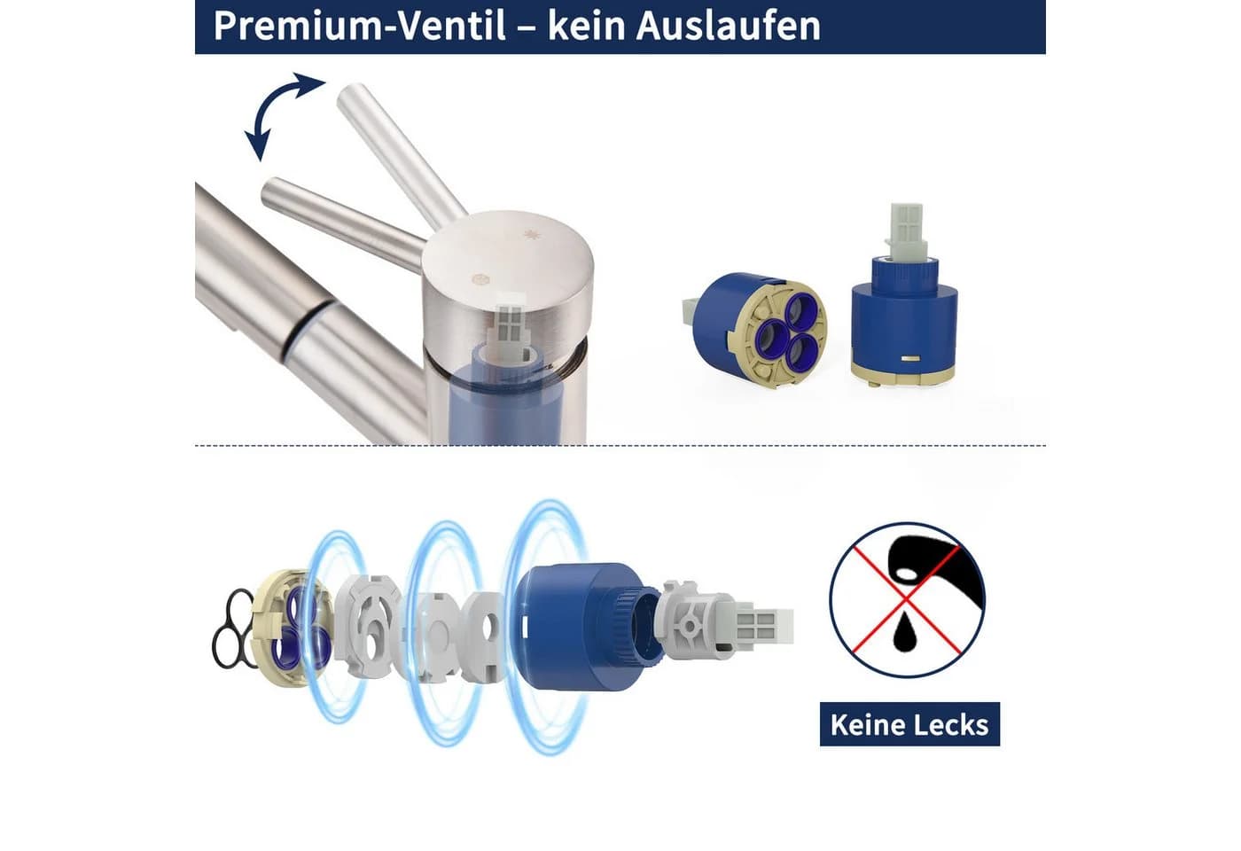 HOMELODY Waschtischarmatur Ausziehbar Brause Mischbatterie Küche Edelstahl - Bild 4