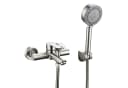 HOMELODY Wannenarmatur Set Edelstahl gebürstet mit 4-Strahl Handbrause Bild 2