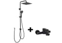 HOMELODY Duschsystem Schwarz mit 30 cm Regendusche und Badewannenarmatur Bild 2