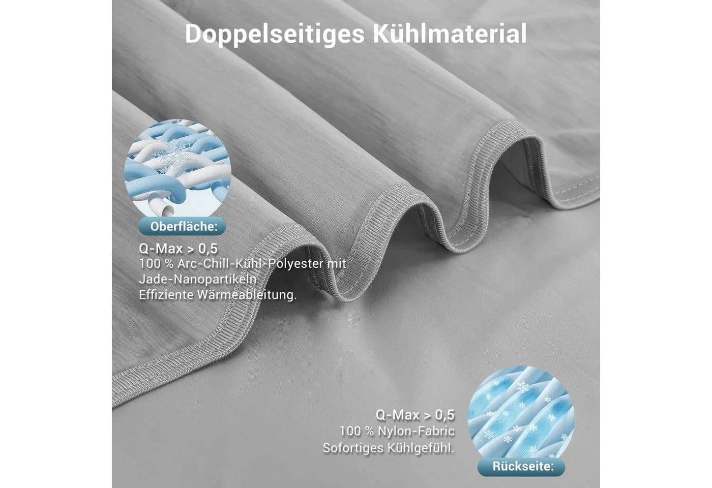 Elegear Sommerbettdecke Selbstkühlend Doppelseitig, Q-Max >0,5 - Bild 3