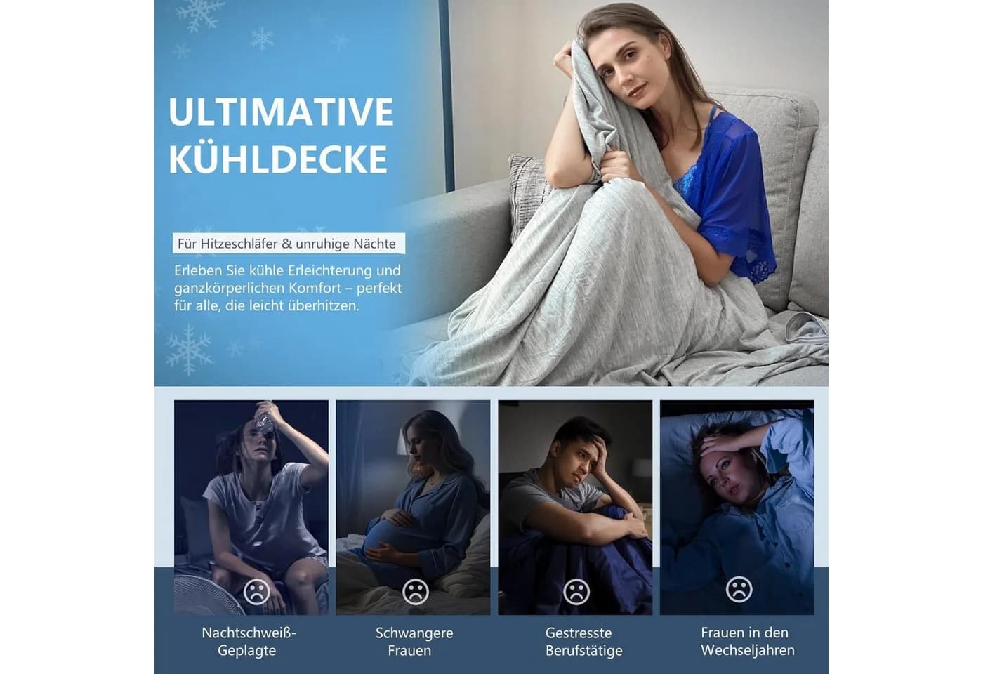 Elegear Sommerbettdecke Selbstkühlend Doppelseitig, Q-Max >0,5 - Bild 4