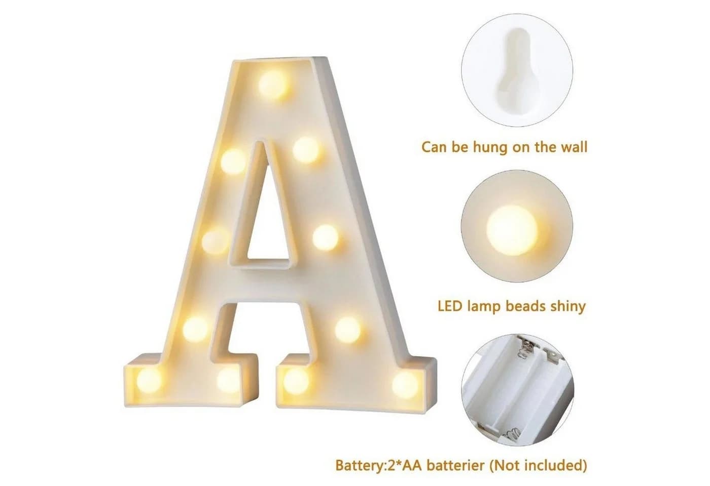Kopper-24 LED Leuchtbuchstabe 3D, 22 cm Buchstabe C - Bild 5