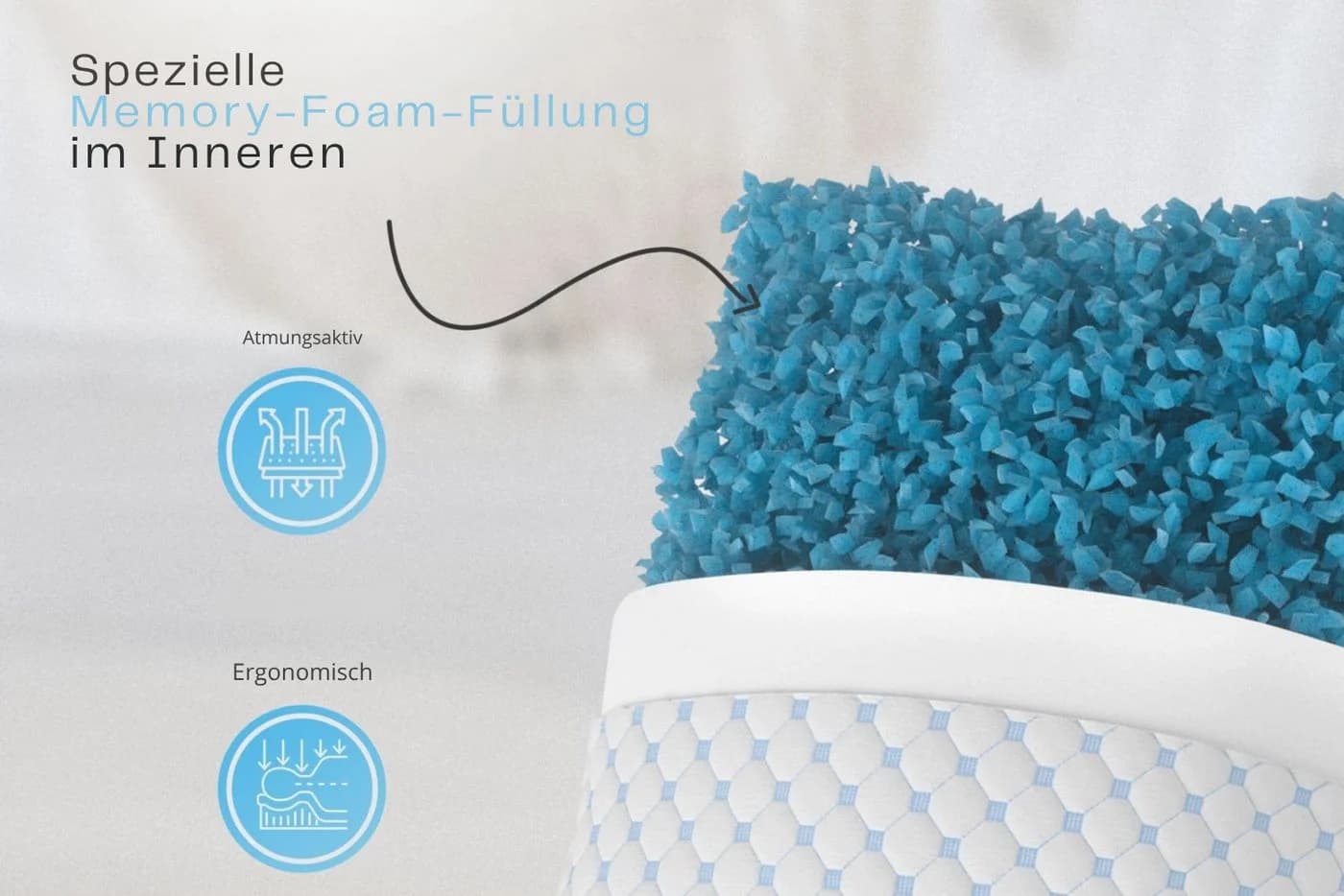 gowoll Kopfkissen Memory Foam Viscoschaum Nackenstütze - Bild 5