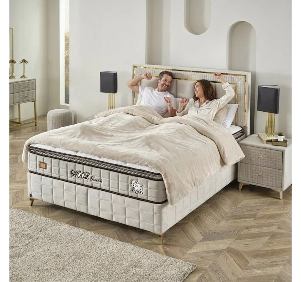 gowoll Boxspringbett Wooltouch Stauraumbett Weiß mit Matratze & Topper - Bild 3