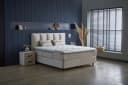 Gowoll Boxspringbett BIRDY Beige mit Matratze und gepolstertem Kopfteil Bild 1