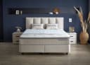 Gowoll Boxspringbett BIRDY Beige mit Matratze und gepolstertem Kopfteil Bild 3