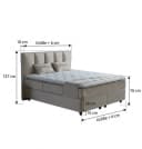 Gowoll Boxspringbett BIRDY Beige mit Matratze und gepolstertem Kopfteil Bild 4
