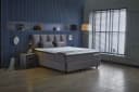 Gowoll Boxspringbett BIRDY Grau mit Matratze und gepolstertem Kopfteil Bild 3