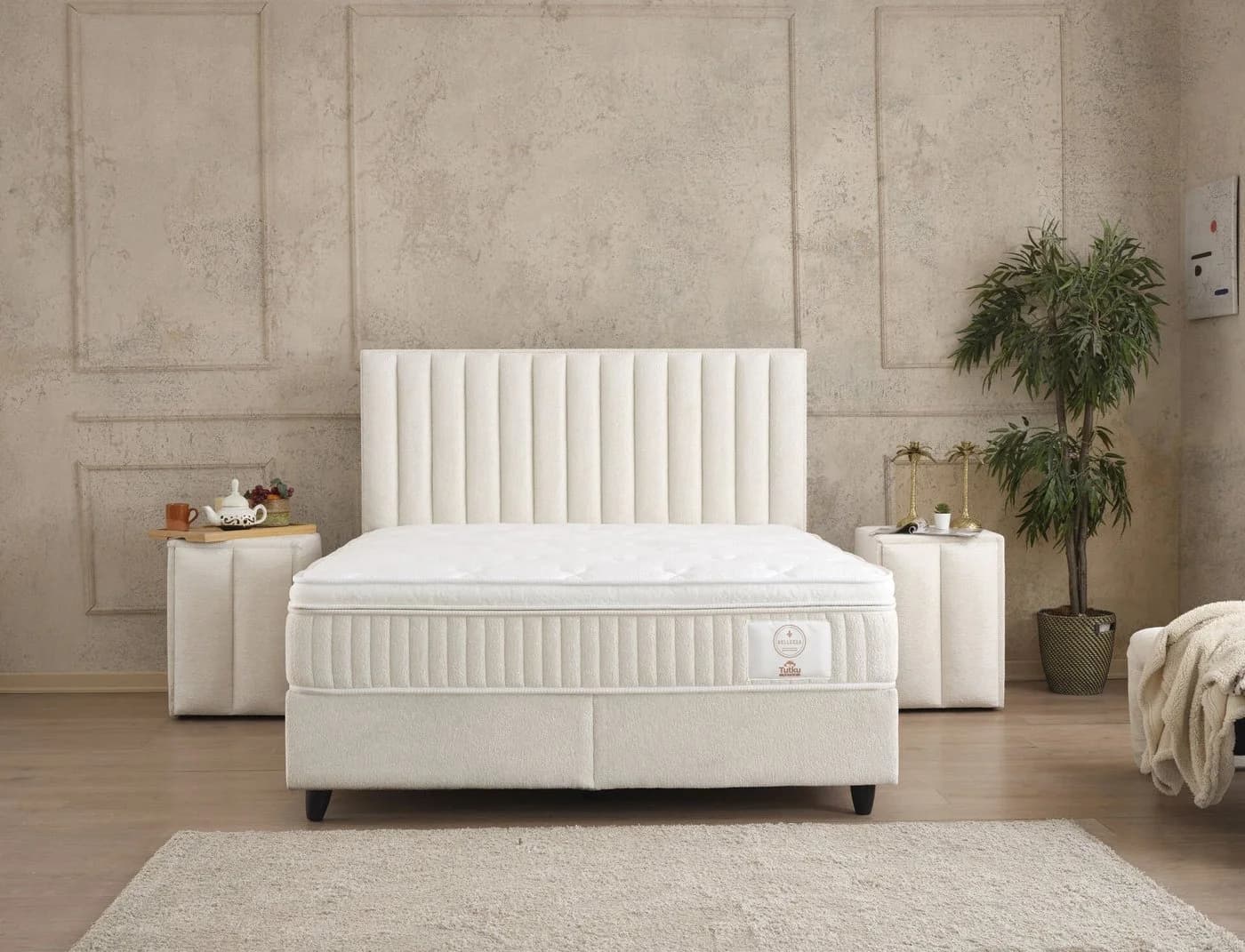 Gowoll Boxspringbett LEO Set mit Matratze und Bettkästen Beige - Bild 5