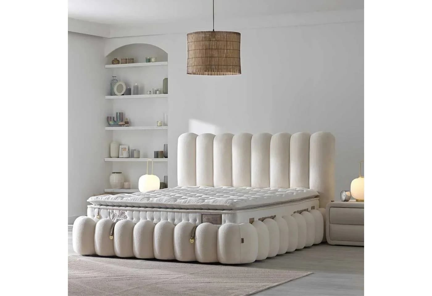 Bambi Stauraumbett Vanilla Set Boxspringbett Weiß mit Matratze - Bild 2