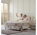Bambi Boxspringbett Beige mit Wendematratze und Stauraum Bild 1