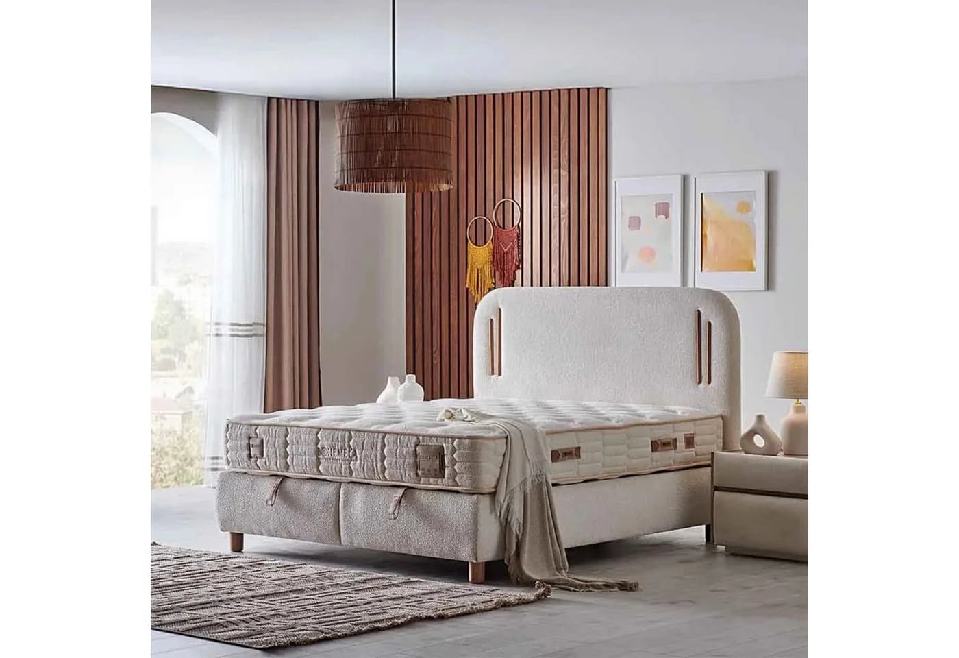 Bambi Boxspringbett Beige mit Wendematratze und Stauraum - Bild 4
