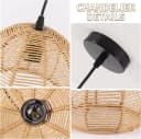 Riserva Hängeleuchte Rattan Boho Flechtwerk 20cm Schwarz E27 Bild 4