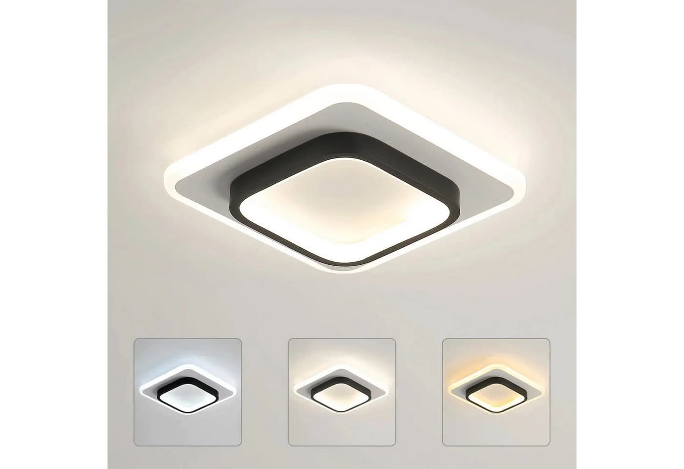 Riserva Deckenleuchte LED 20W 3 Lichtfarben Weiß/Schwarz Modern - Bild 2