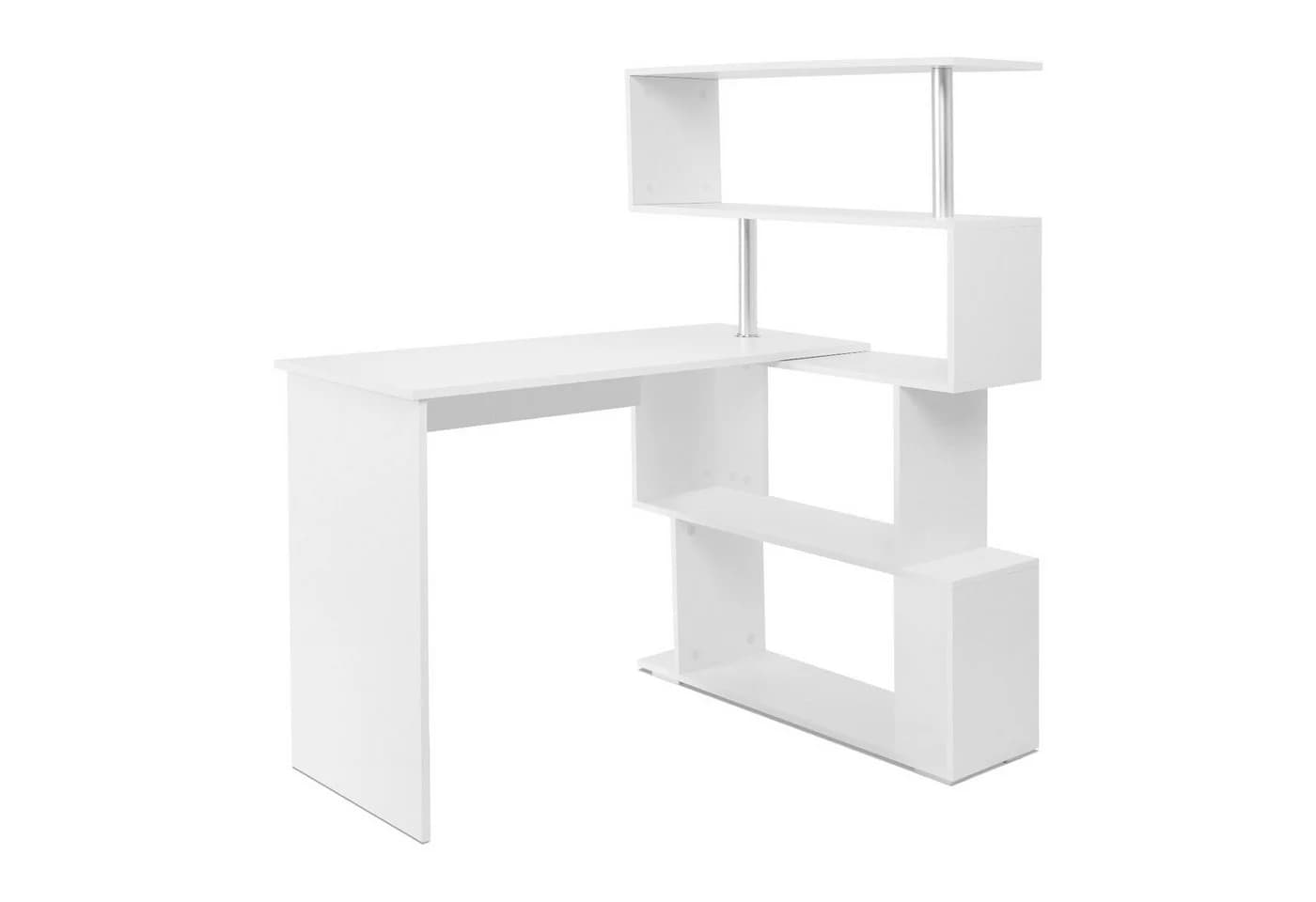 Mondeer Eckschreibtisch mit 360-Grad Drehbarem Bücherregal 157 x 45 x 130,5 cm - Bild 2