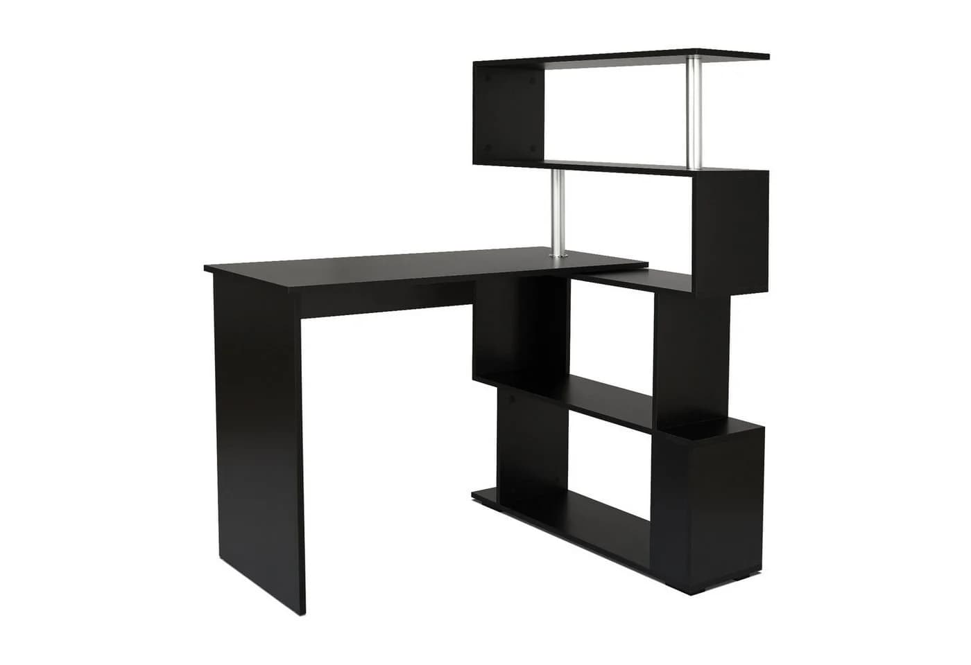 Mondeer Eckschreibtisch mit 360-Grad-Drehbarem Bücherregal 157 x 45 x 130,5 cm - Bild 2