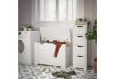 Mondeer Badkommode Badezimmerschrank Spielzeugkiste Sitztruhe 72x48x36 cm Weiß Bild 1