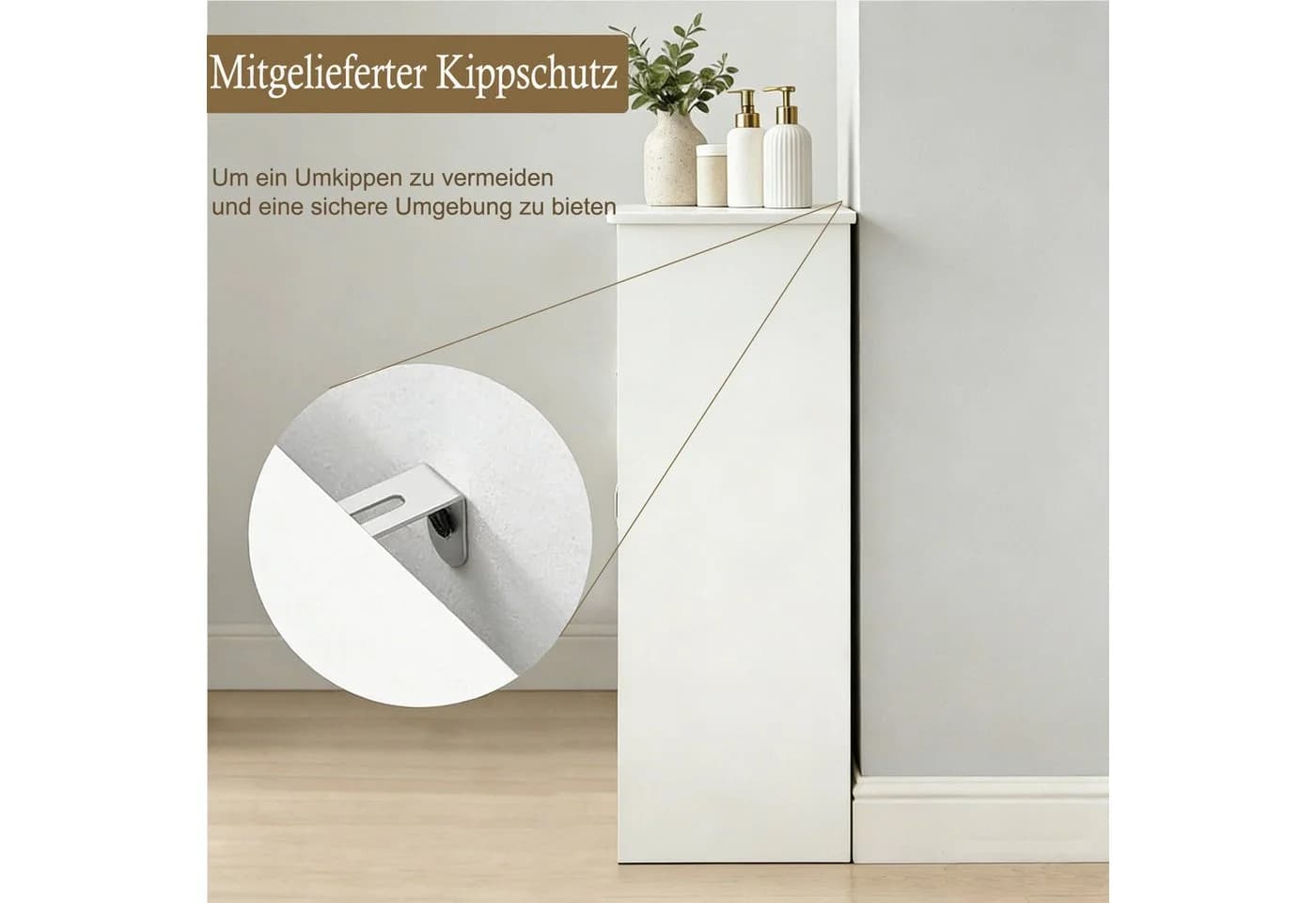 SURFOU Badkommode Badezimmerschrank Weiß mit großer Schublade - Bild 3