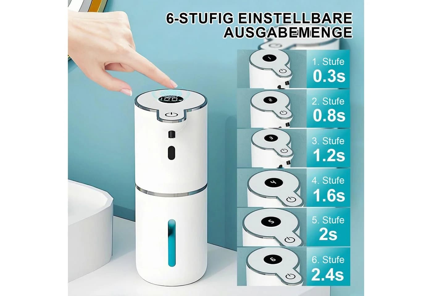 AIMAX Seifenspender Automatisch 380ml USB-Wiederaufladbar IPX5 - Bild 3