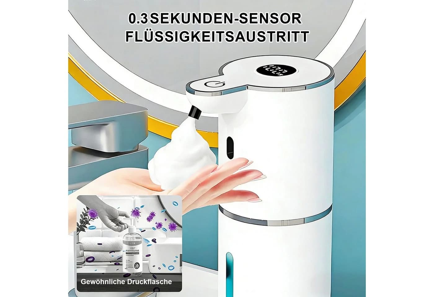 AIMAX Seifenspender Automatisch 380ml USB-Wiederaufladbar IPX5 - Bild 5