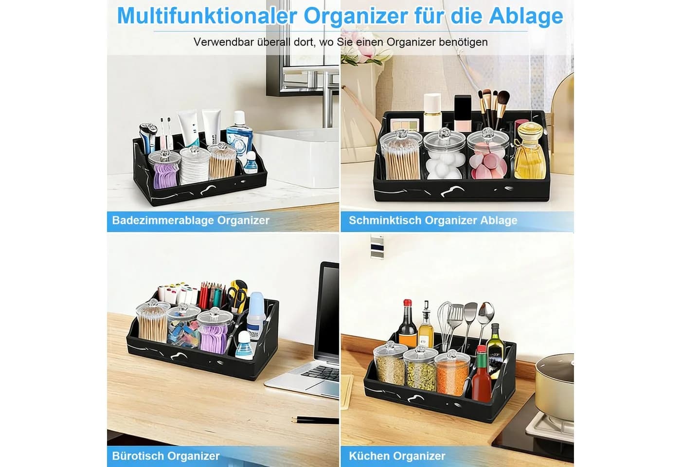 SURFOU Zahnbürstenhalter Marmor Schwarz Bad Organizer - Bild 5