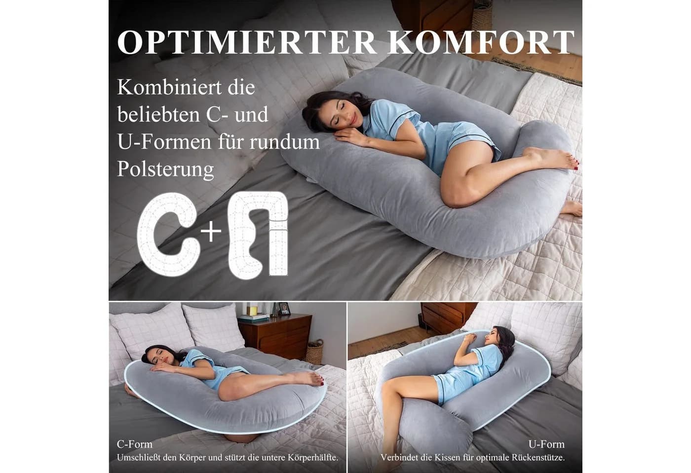 AIMAX Stillkissen Schwangerschaftskissen J-Form - Bild 4