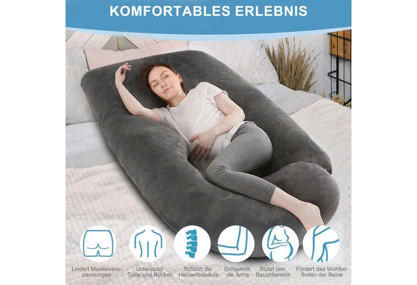 AIMAX Stillkissen Schwangerschaftskissen J-Form - Bild 4