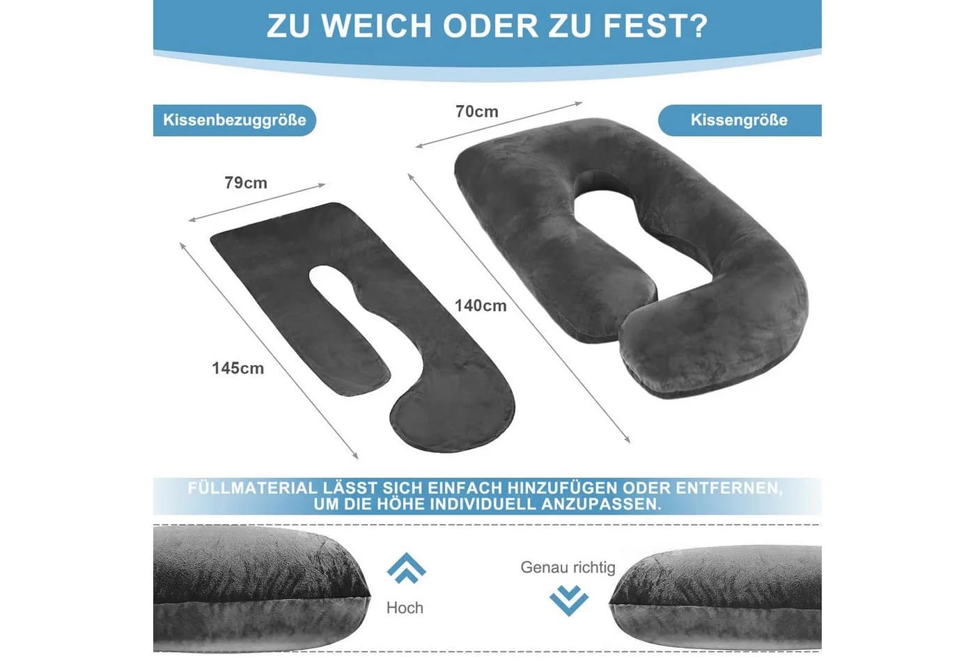 AIMAX Stillkissen Schwangerschaftskissen J-Form - Bild 5
