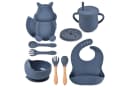 AIMAX Kindergeschirr-Set 8-teilig Silikon mit Saugnapf & Holzgriffen Bild 2