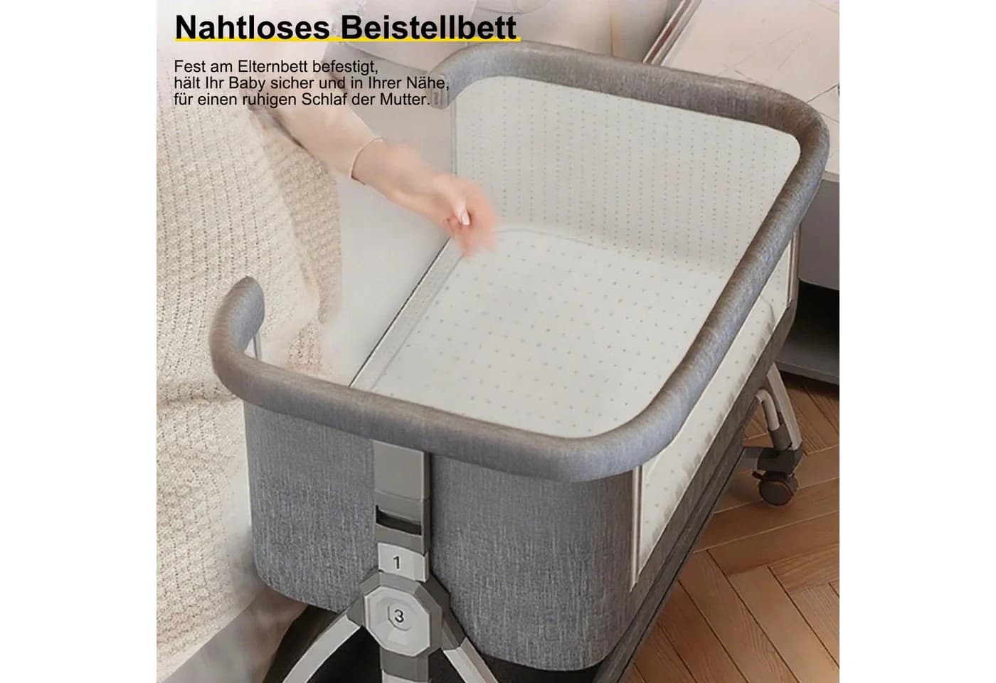 AIMAX Babybett Zustellbett Reisebett Kinderreisebett mit Matratze Laufstall - Bild 3