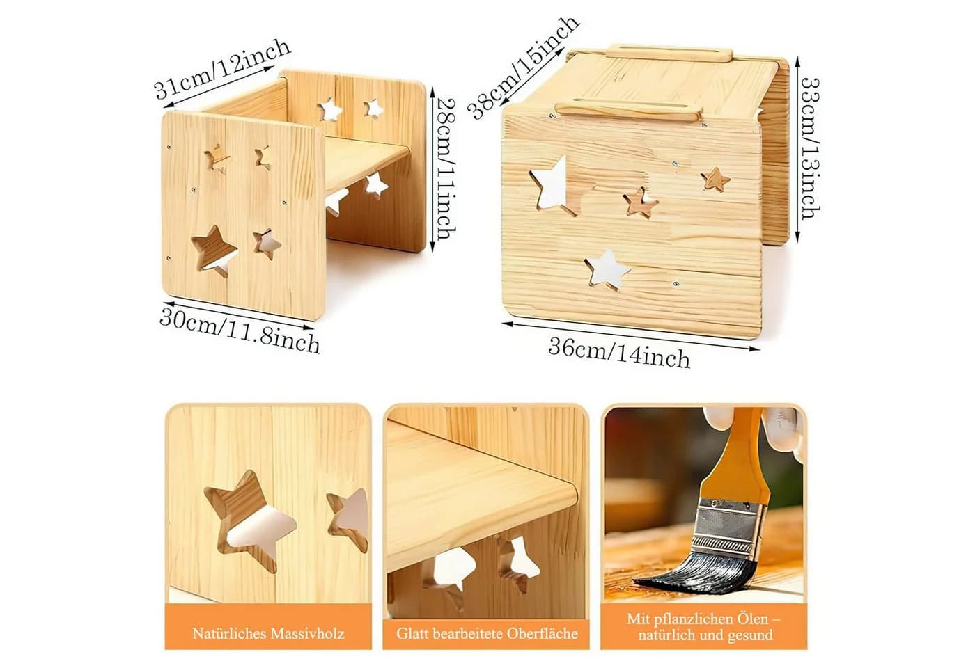 AIMAX Kindersitzgruppe Tisch und Stuhl Set Weiß Modern