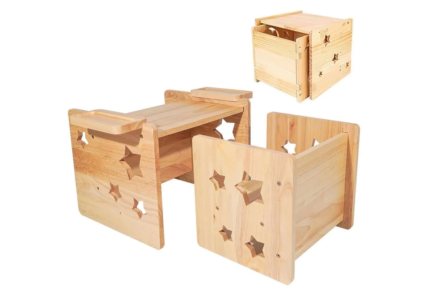 AIMAX Kindersitzgruppe Tisch und Stuhl Set Weiß Modern - Bild 2