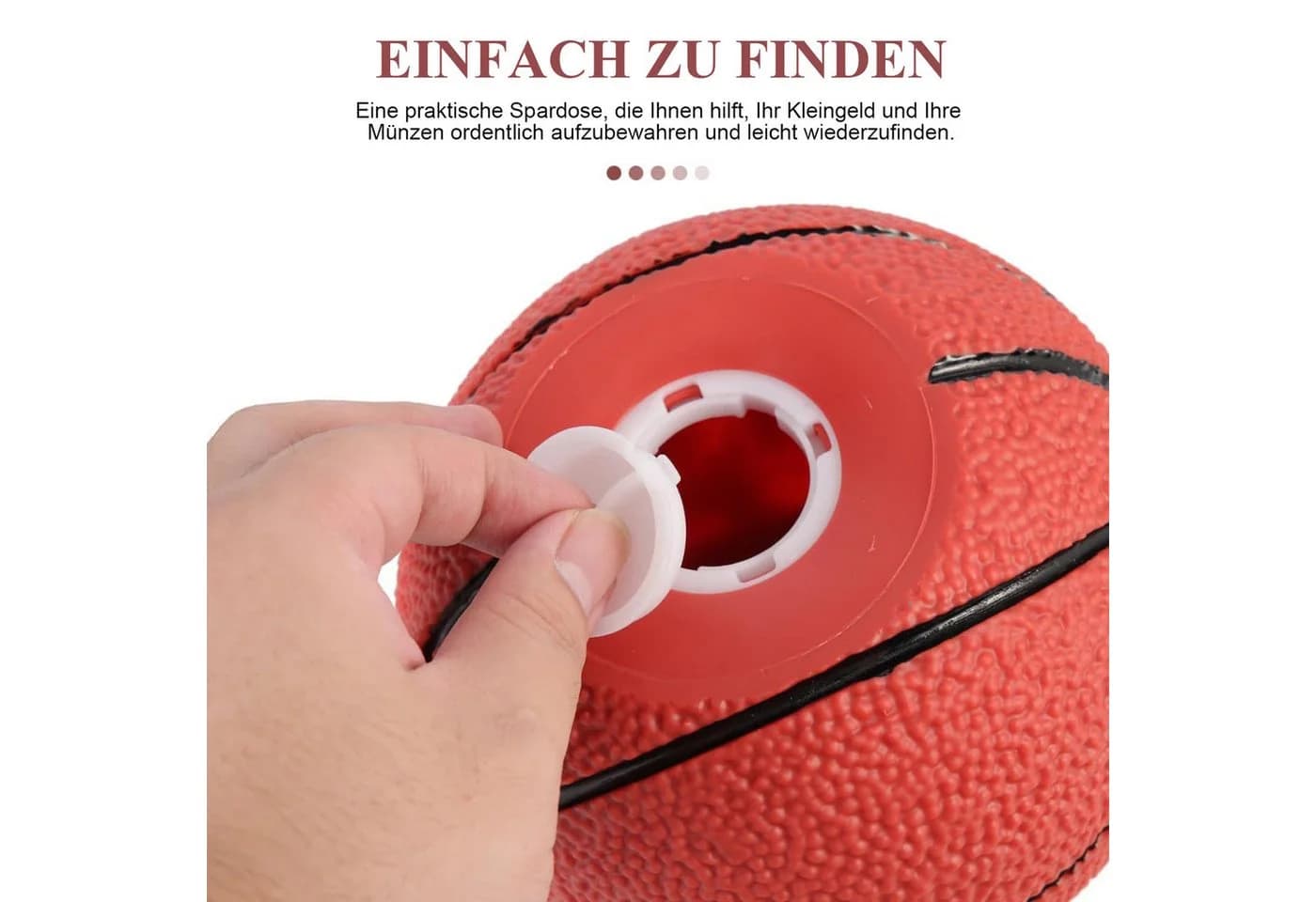 AIMAX Spardose Basketball Rot PVC Bruchsicher