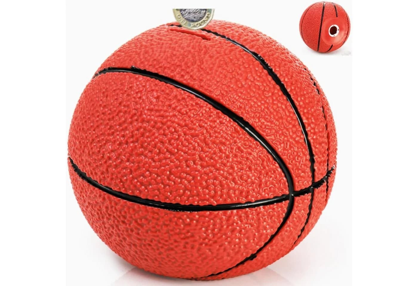 AIMAX Spardose Basketball Rot PVC Bruchsicher - Bild 2
