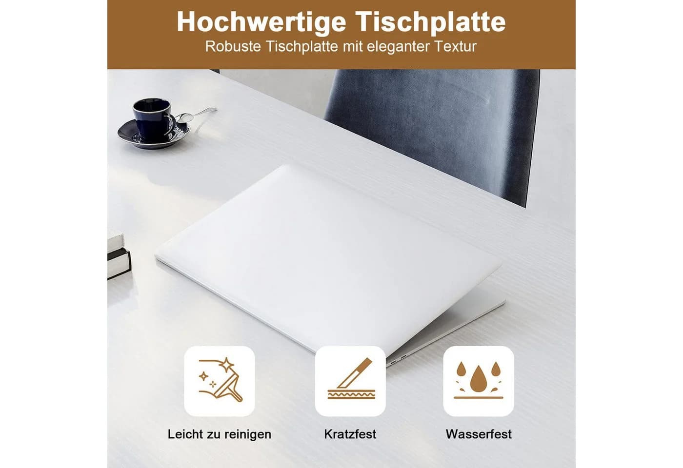 SURFOU Schreibtisch Weiß Holzwerkstoff Modern - Bild 4