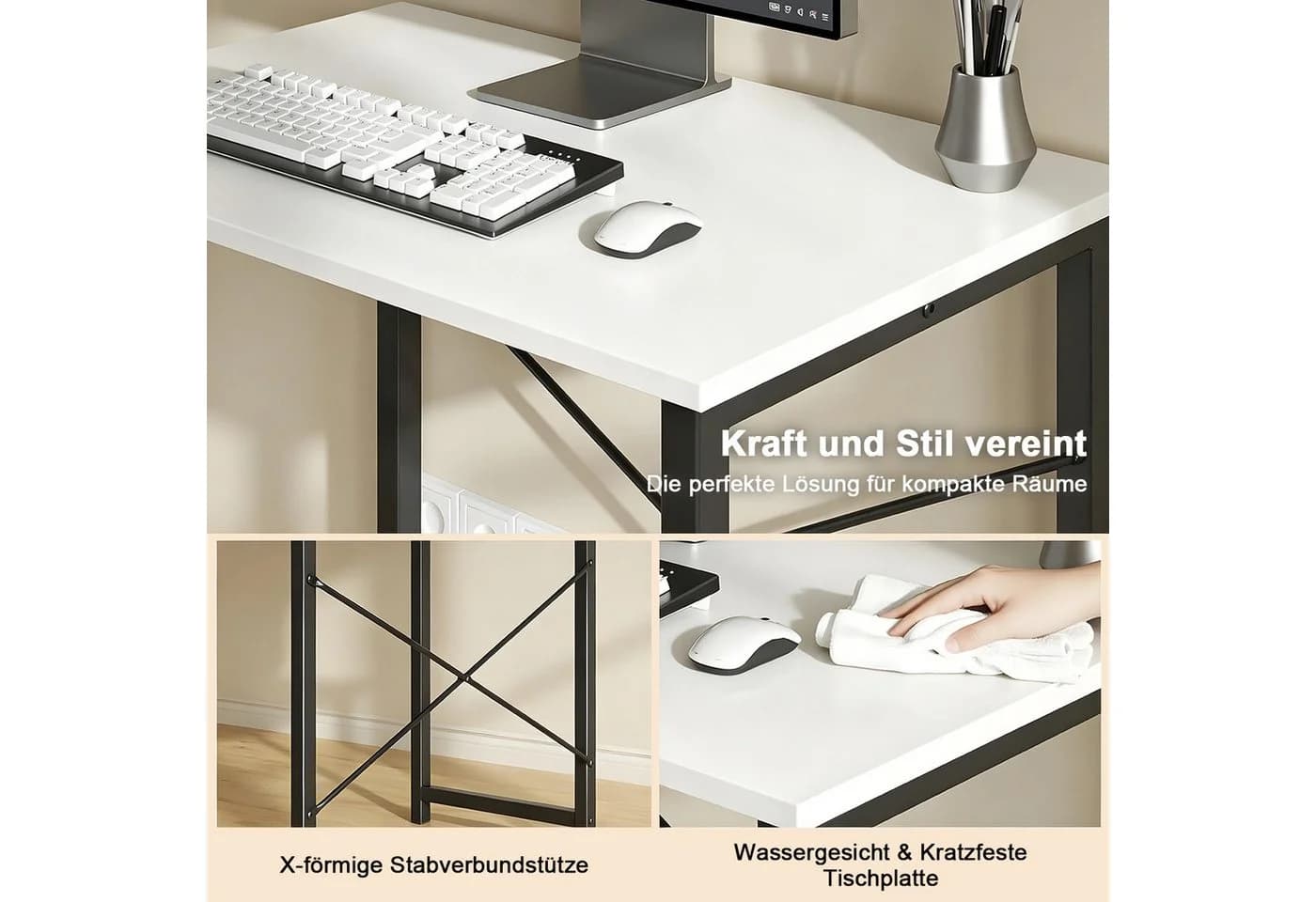 SURFOU Schreibtisch Weiß Holzwerkstoff Modern - Bild 5