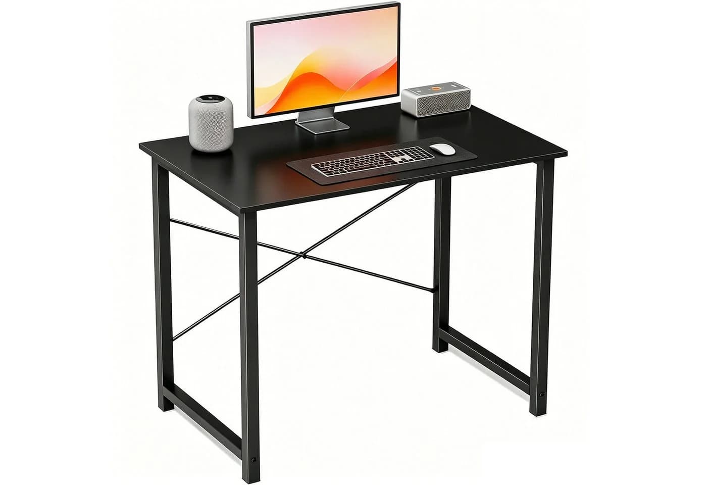 SURFOU Schreibtisch Schwarz mit Metallgestell - Bild 2