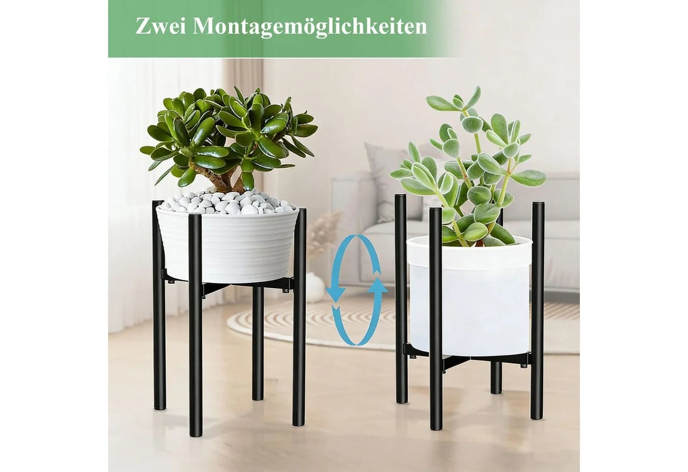 SURFOU Blumenständer Verstellbar Schwarz Metall - Bild 3