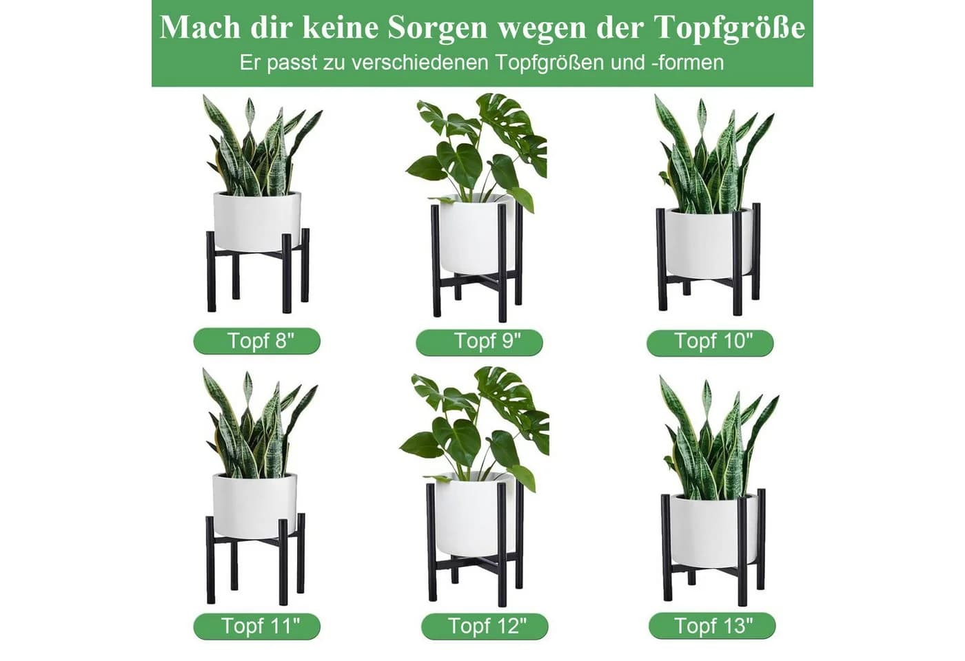 SURFOU Blumenständer Verstellbar Schwarz Metall - Bild 5
