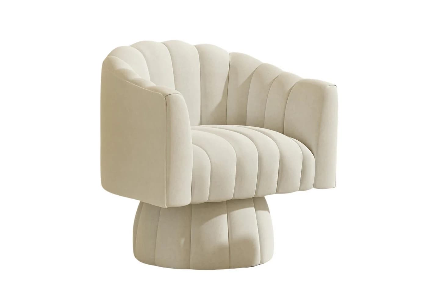 SEYNAR Sessel Mid Century 360 Grad drehbar Kuscheltonnen-Akzentsofasessel Samt - Bild 3