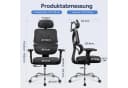 DEVAISE Bürostuhl Ergonomisch Schwarz mit 3D-Kopfstütze & 5D-Armlehnen Bild 1