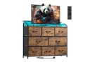WLIVE Kommode mit 8 Stoffschubladen, LED-Beleuchtung und Ladestation Bild 2