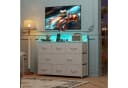 WLIVE Kommode mit 8 Stoffschubladen, LED-Beleuchtung und Ladestation Bild 1